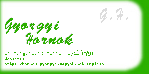 gyorgyi hornok business card